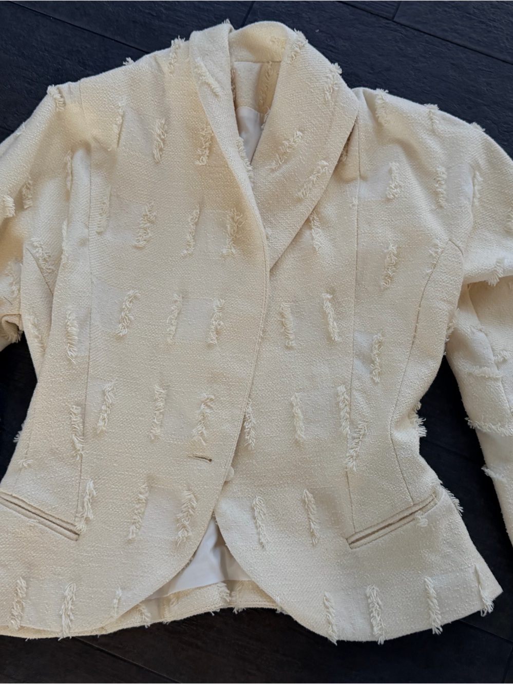 Classic Cream Textured Women's Blazer